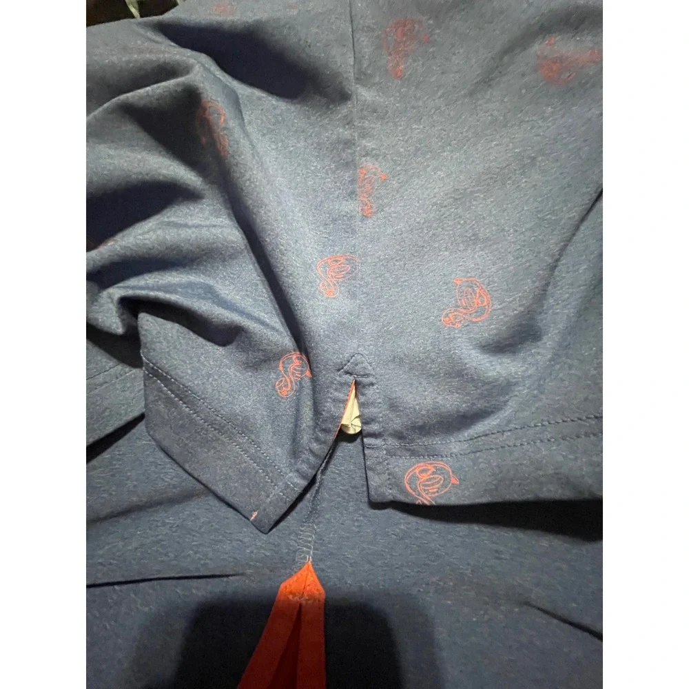 Johnnie-O Mens XXL Blue Flamingo Print Polo Papago Golf Club Prep-Formance Shirt